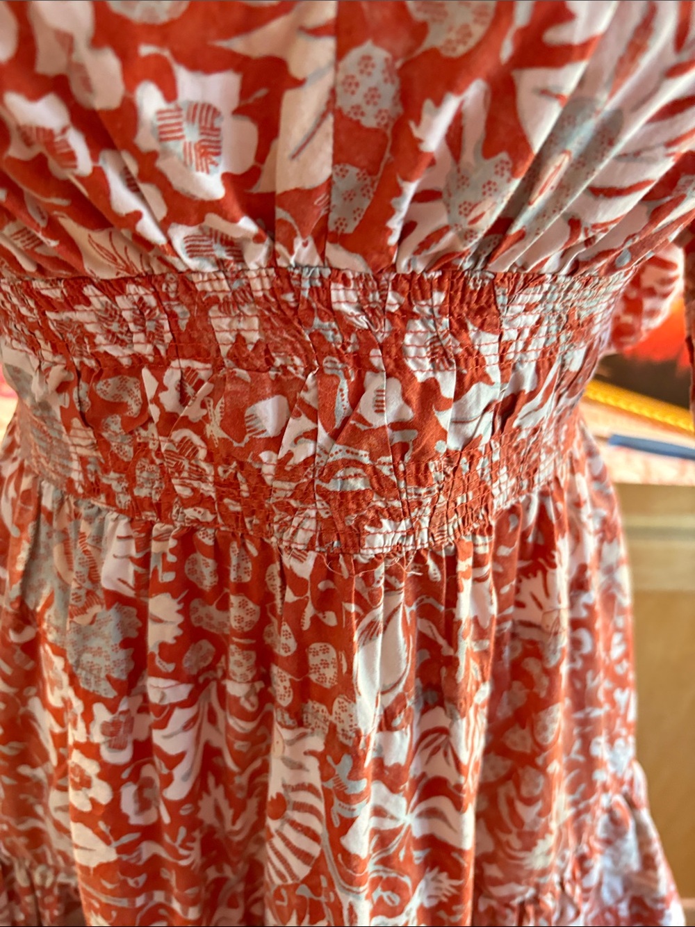 Ulla Johnson Kiri Dress in Orange Blossom Printed Mini Dress - Picture 4 of 9